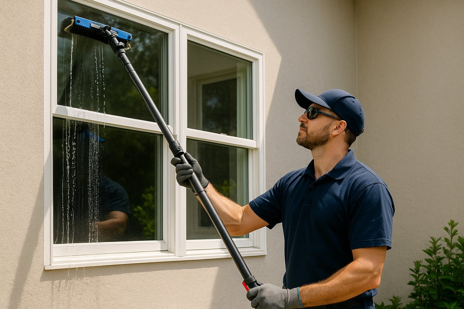 man 4 cleaning window man cleaning window